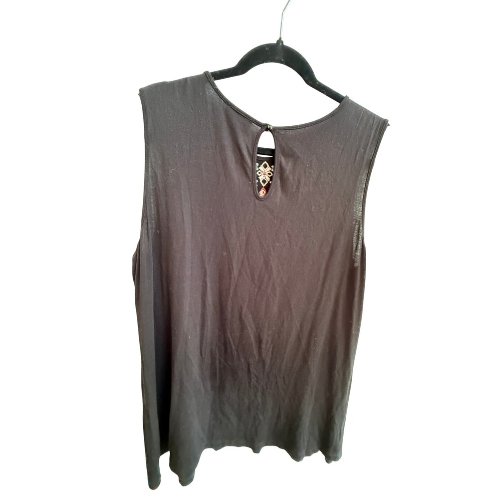 ECI New York Womens Black Geometric Embroidered Sleeveless Tank Top Size L - Picture 5 of 5